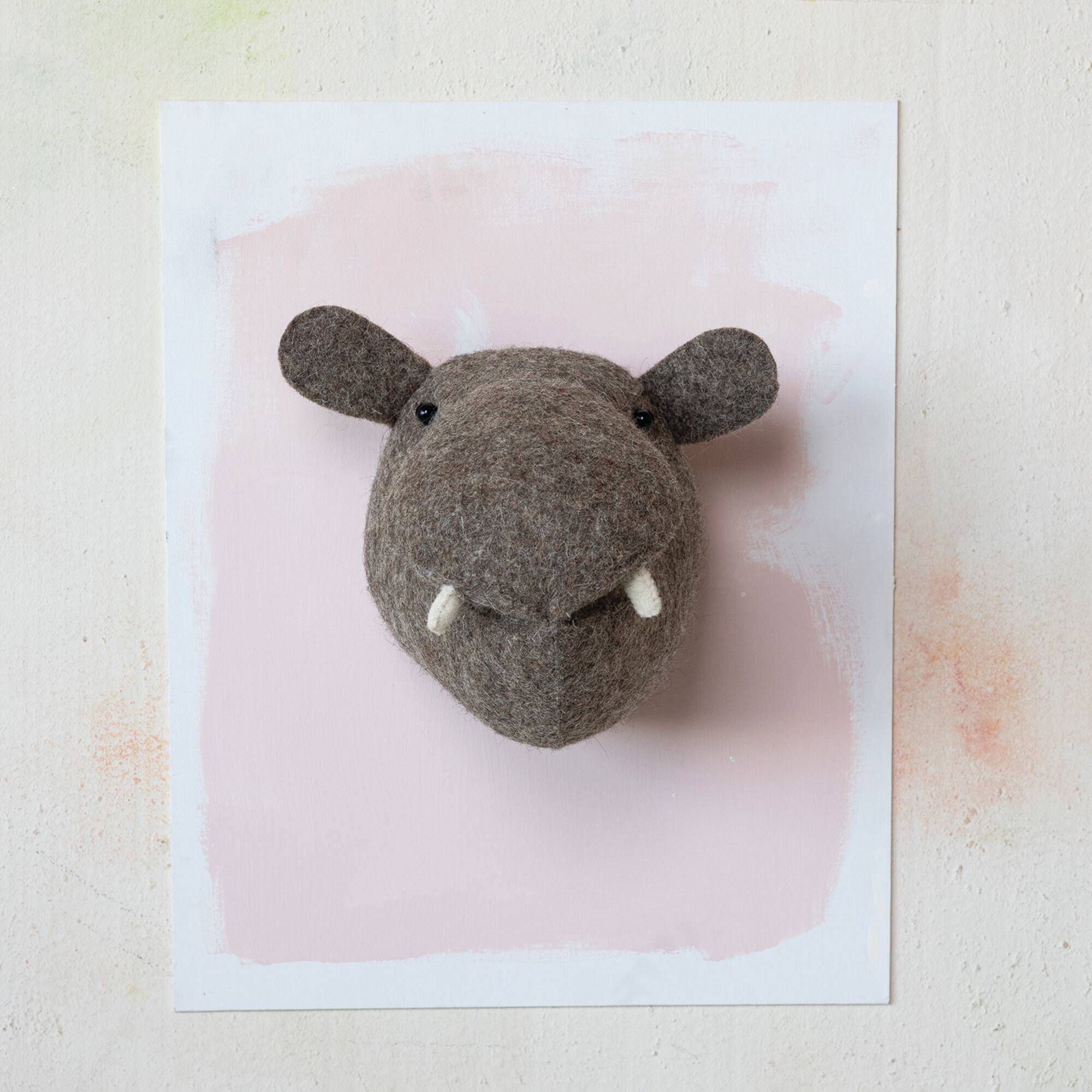 Hello Honey® 8" Gray Wool Felt Hippo Head Wall Hanging